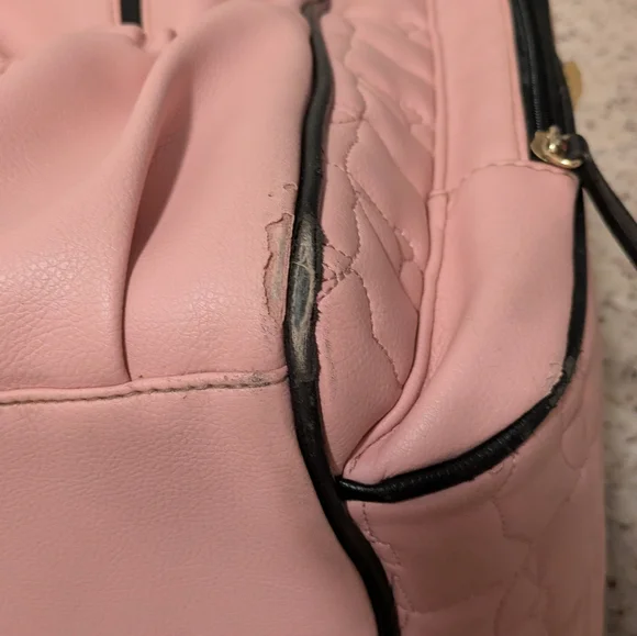 Luv Betsey by Betsey Johnson Pink Quilted Cat Pattern Backpack - Picture 10 of 15